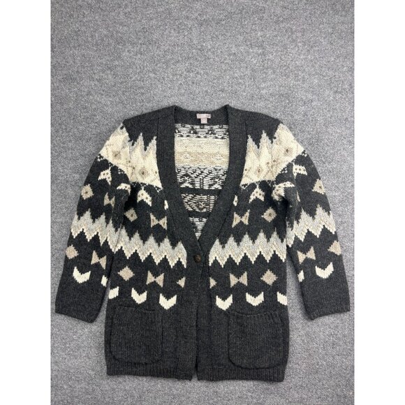 J. Jill Sweaters - J. Jill Wool Cardigan Women's S Beaded Icelandic Nordic Fair Isle Long Button